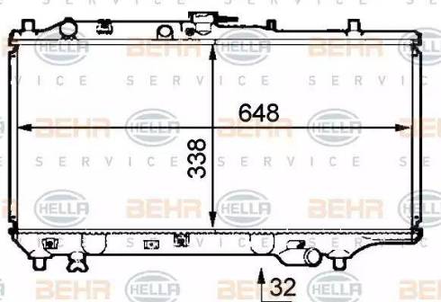 HELLA 8MK 376 707-661 - Radiator, engine cooling autospares.lv