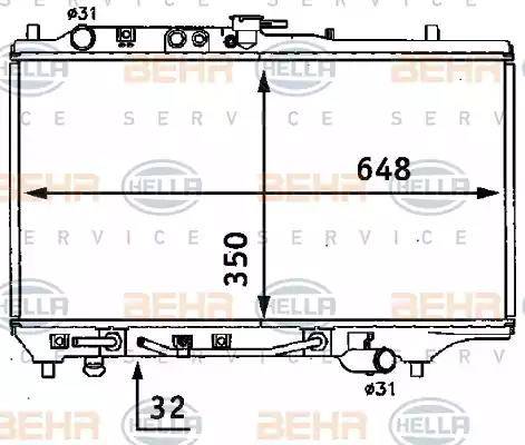 HELLA 8MK 376 707-671 - Radiator, engine cooling autospares.lv