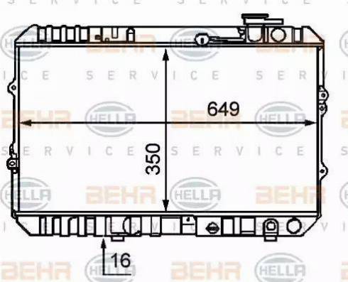 HELLA 8MK 376 707-791 - Radiator, engine cooling autospares.lv