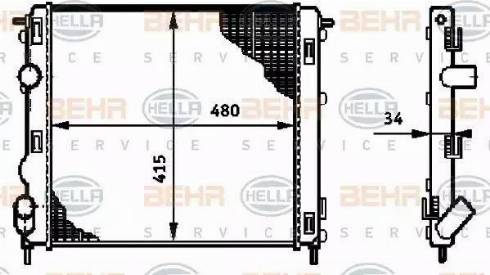 HELLA 8MK 376 719-681 - Radiator, engine cooling autospares.lv