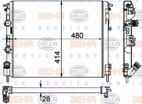 HELLA 8MK 376 719-671 - Radiator, engine cooling autospares.lv