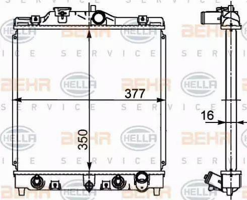 HELLA 8MK 376 719-781 - Radiator, engine cooling autospares.lv