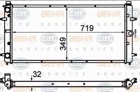 HELLA 8MK 376 714-481 - Radiator, engine cooling autospares.lv