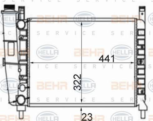 HELLA 8MK 376 714-054 - Radiator, engine cooling autospares.lv