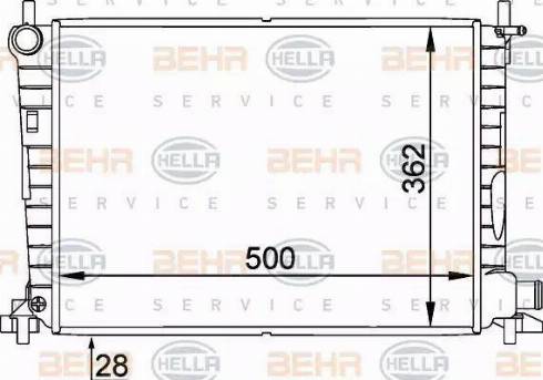 HELLA 8MK 376 714-241 - Radiator, engine cooling autospares.lv