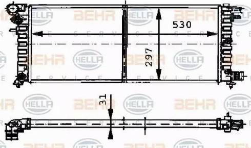 HELLA 8MK 376 715-434 - Radiator, engine cooling autospares.lv