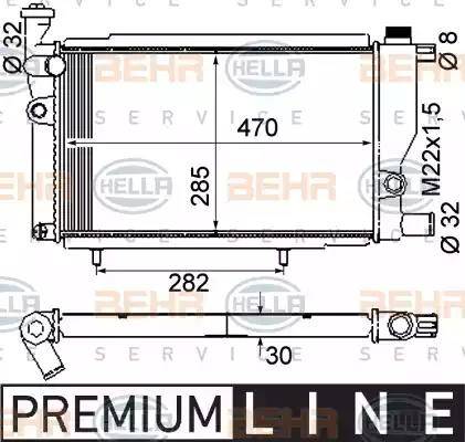 HELLA 8MK 376 715-381 - Radiator, engine cooling autospares.lv