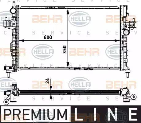 HELLA 8MK 376 715-321 - Radiator, engine cooling autospares.lv