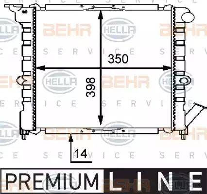 HELLA 8MK 376 716-061 - Radiator, engine cooling autospares.lv