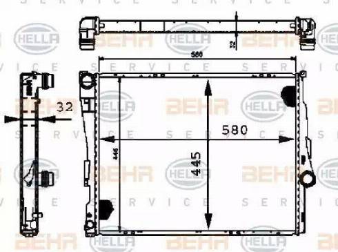 HELLA 8MK 376 716-241 - Radiator, engine cooling autospares.lv