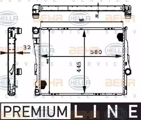 HELLA 8MK 376 716-251 - Radiator, engine cooling autospares.lv