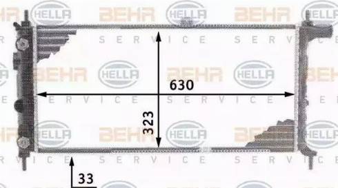 HELLA 8MK 376 716-701 - Radiator, engine cooling autospares.lv