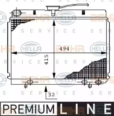 HELLA 8MK 376 710-531 - Radiator, engine cooling autospares.lv