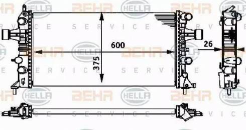 HELLA 8MK 376 710-664 - Radiator, engine cooling autospares.lv