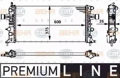 HELLA 8MK 376 710-661 - Radiator, engine cooling autospares.lv