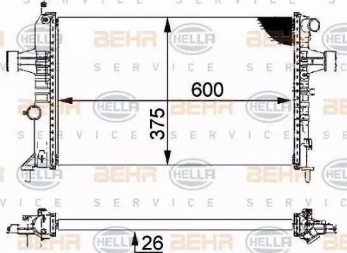 HELLA 8MK 376 710-314 - Radiator, engine cooling autospares.lv