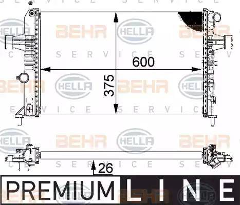 HELLA 8MK 376 710-311 - Radiator, engine cooling autospares.lv