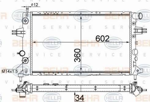 HELLA 8MK 376 710-335 - Radiator, engine cooling autospares.lv