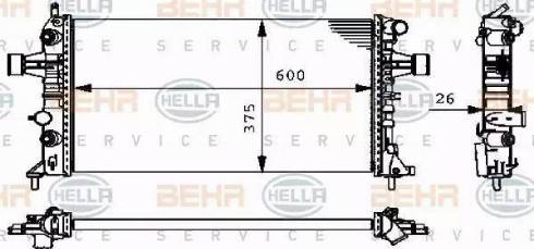 HELLA 8MK 376 710-324 - Radiator, engine cooling autospares.lv