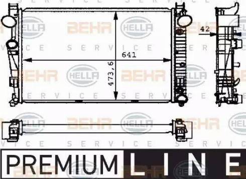 HELLA 8MK 376 710-291 - Radiator, engine cooling autospares.lv