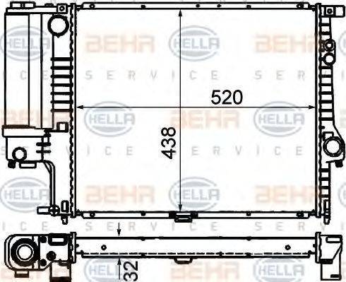 HELLA 8MK 376 711-134 - Radiator, engine cooling autospares.lv