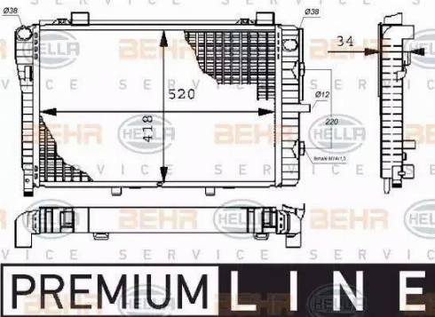 HELLA 8MK 376 711-251 - Radiator, engine cooling autospares.lv