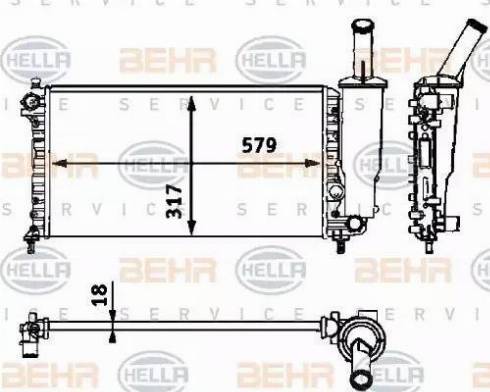 HELLA 8MK 376 718-581 - Radiator, engine cooling autospares.lv