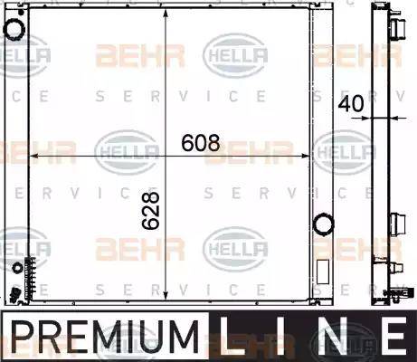 HELLA 8MK 376 718-321 - Radiator, engine cooling autospares.lv