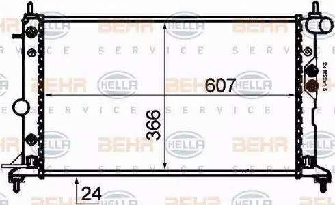 HELLA 8MK 376 718-711 - Radiator, engine cooling autospares.lv