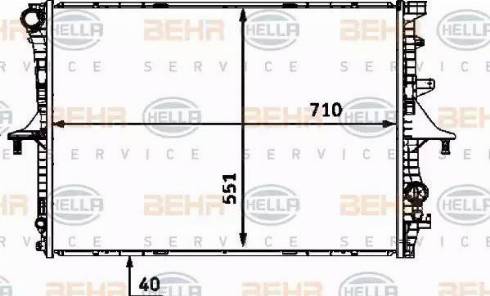 HELLA 8MK 376 718-784 - Radiator, engine cooling autospares.lv