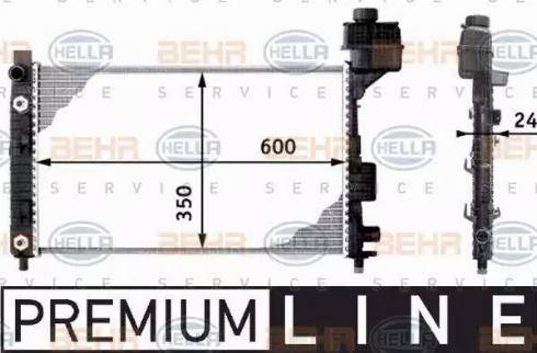 HELLA 8MK 376 713-041 - Radiator, engine cooling autospares.lv