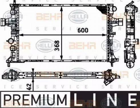 HELLA 8MK 376 713-001 - Radiator, engine cooling autospares.lv