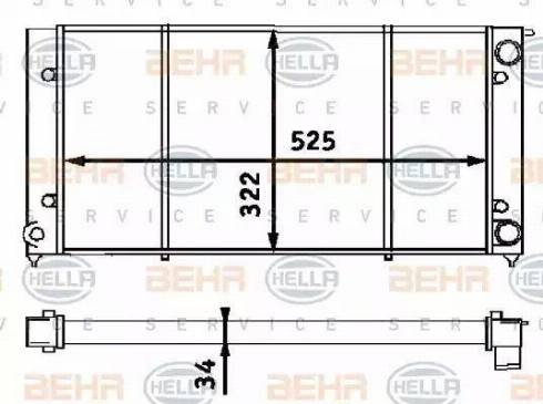 HELLA 8MK 376 713-304 - Radiator, engine cooling autospares.lv