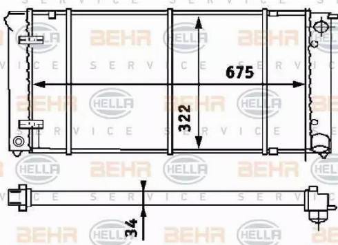 HELLA 8MK 376 713-314 - Radiator, engine cooling autospares.lv