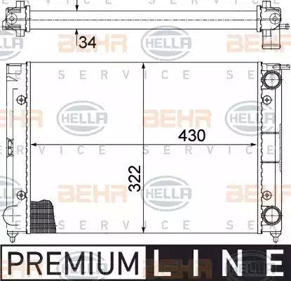 HELLA 8MK 376 713-331 - Radiator, engine cooling autospares.lv