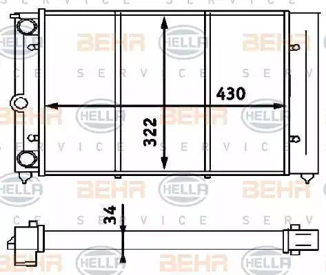 HELLA 8MK 376 713-321 - Radiator, engine cooling autospares.lv