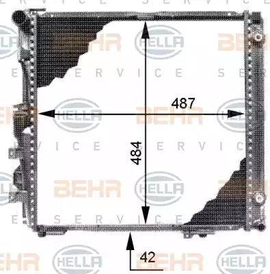 HELLA 8MK 376 713-294 - Radiator, engine cooling autospares.lv