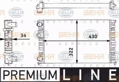 HELLA 8MK 376 713-741 - Radiator, engine cooling autospares.lv