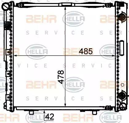 HELLA 8MK 376 712-444 - Radiator, engine cooling autospares.lv