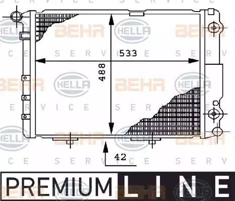 HELLA 8MK 376 712-451 - Radiator, engine cooling autospares.lv