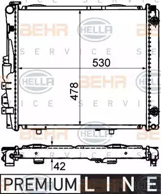 HELLA 8MK 376 712-421 - Radiator, engine cooling autospares.lv