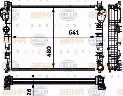 HELLA 8MK 376 712-591 - Radiator, engine cooling autospares.lv