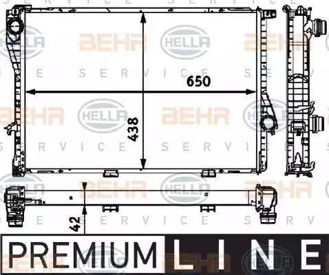 HELLA 8MK 376 712-501 - Radiator, engine cooling autospares.lv