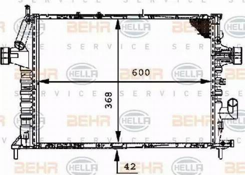 HELLA 8MK 376 712-604 - Radiator, engine cooling autospares.lv