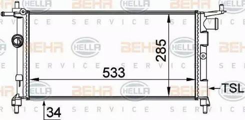 HELLA 8MK 376 712-004 - Radiator, engine cooling autospares.lv