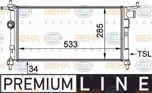 HELLA 8MK 376 712-001 - Radiator, engine cooling autospares.lv