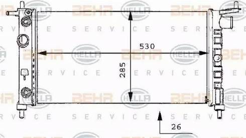 HELLA 8MK 376 712-014 - Radiator, engine cooling autospares.lv