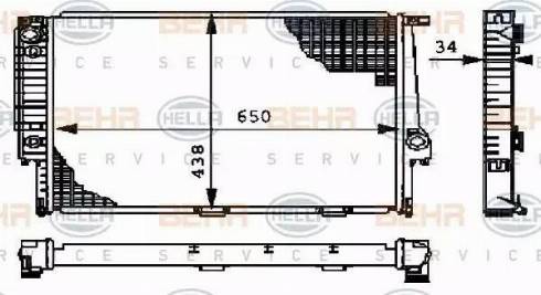 HELLA 8MK 376 712-381 - Radiator, engine cooling autospares.lv