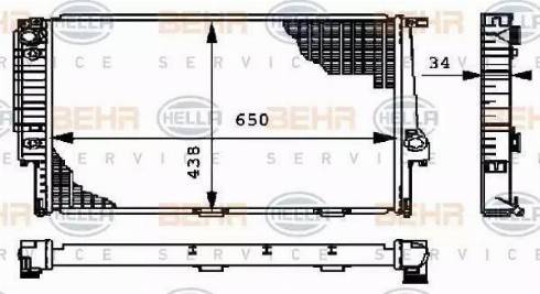 HELLA 8MK 376 712-371 - Radiator, engine cooling autospares.lv