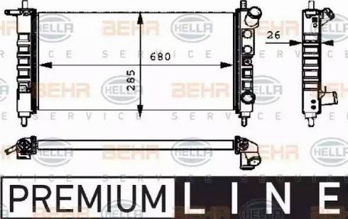 HELLA 8MK 376 712-701 - Radiator, engine cooling autospares.lv